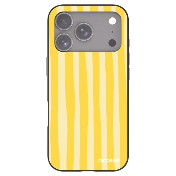 Picasee husă neagră din silicon pentru Apple iPhone 17 Pro - Lines lemon
