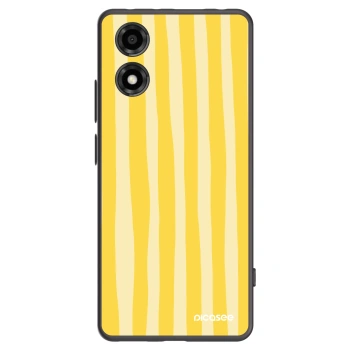 Picasee husă neagră din silicon pentru Motorola Moto E14 - Lines lemon