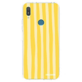 Picasee husă transparentă din silicon pentru Huawei Y6 2019 - Lines lemon