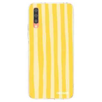 Picasee husă transparentă din silicon pentru Samsung Galaxy A70 A705F - Lines lemon