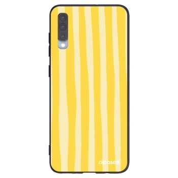 Picasee husă neagră din silicon pentru Samsung Galaxy A70 A705F - Lines lemon