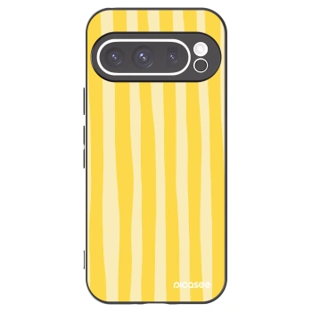 Picasee husă neagră din silicon pentru Google Pixel 9 Pro XL - Lines lemon