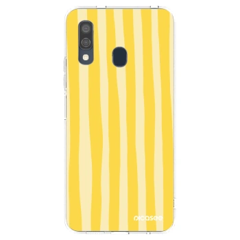 Picasee husă transparentă din silicon pentru Samsung Galaxy A40 A405F - Lines lemon