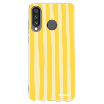 Picasee husă transparentă din silicon pentru Huawei P30 Lite - Lines lemon