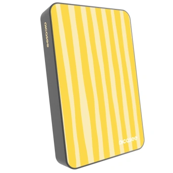 Picasee Powerbank cu MagSafe 10 000 mAh Gri - Lines lemon
