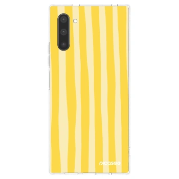 Picasee husă transparentă din silicon pentru Samsung Galaxy Note 10 N970F - Lines lemon
