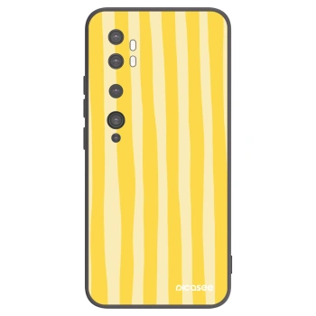 Picasee husă neagră din silicon pentru Xiaomi Mi Note 10 (Pro) - Lines lemon