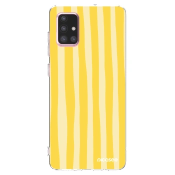 Picasee husă transparentă din silicon pentru Samsung Galaxy A71 A715F - Lines lemon