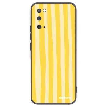 Picasee husă neagră din silicon pentru Samsung Galaxy S20 G980F - Lines lemon