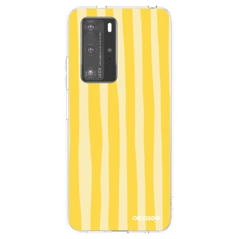 Husă pentru Huawei P40 Pro - Lines lemon