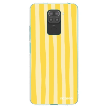 Picasee husă neagră din silicon pentru Xiaomi Redmi Note 9 - Lines lemon