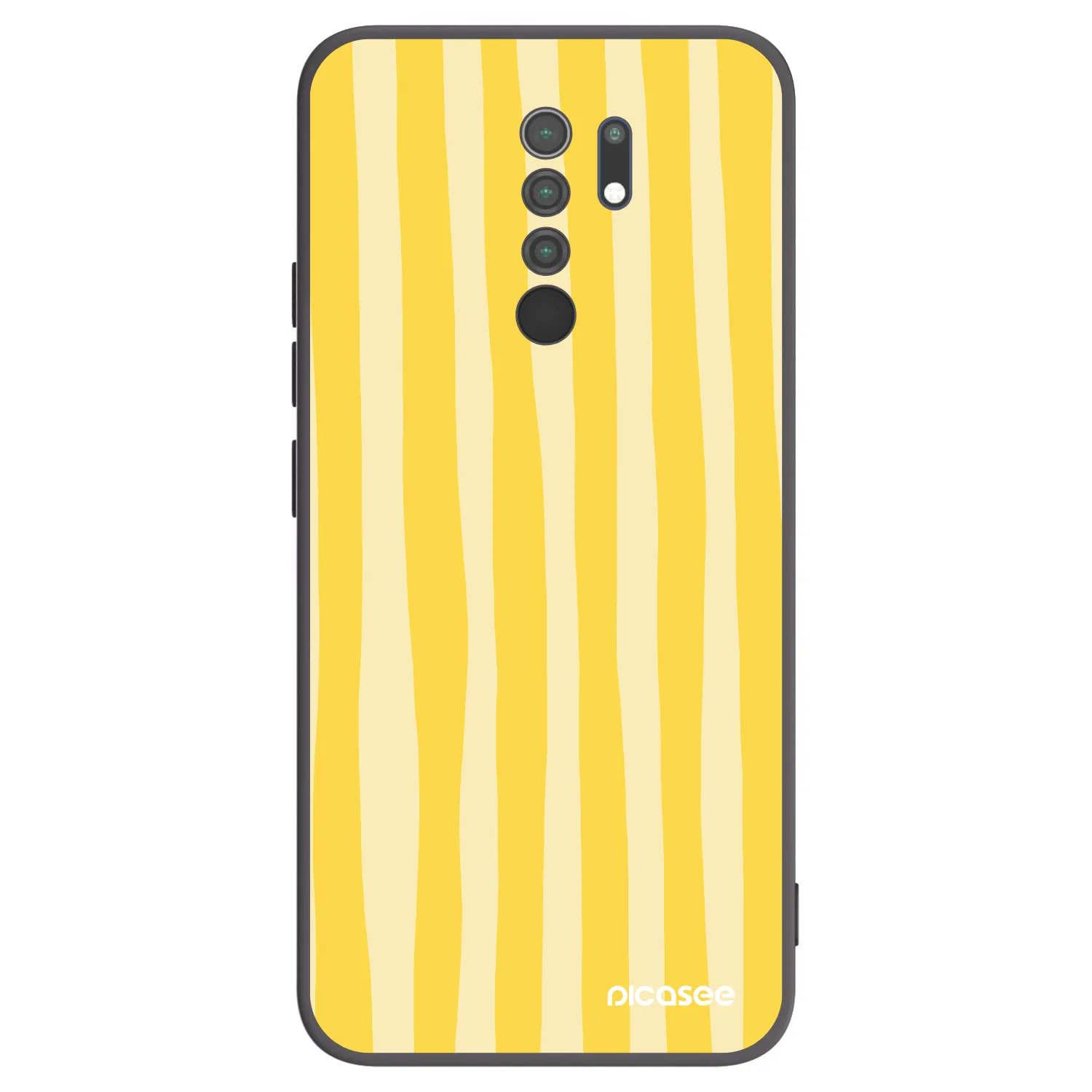 Picasee husă neagră din silicon pentru Xiaomi Redmi 9 - Lines lemon