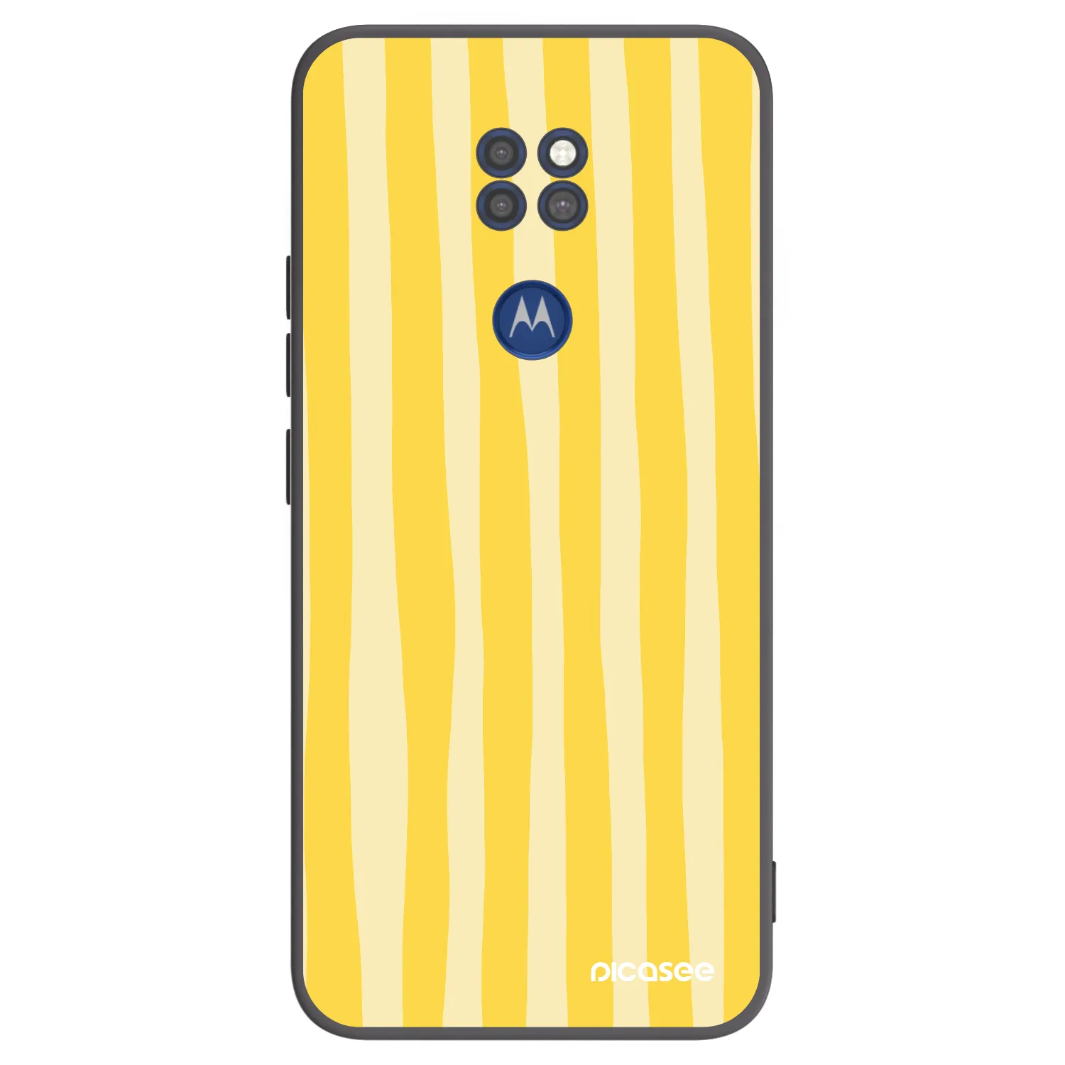 Picasee husă neagră din silicon pentru Motorola Moto G9 Play - Lines lemon