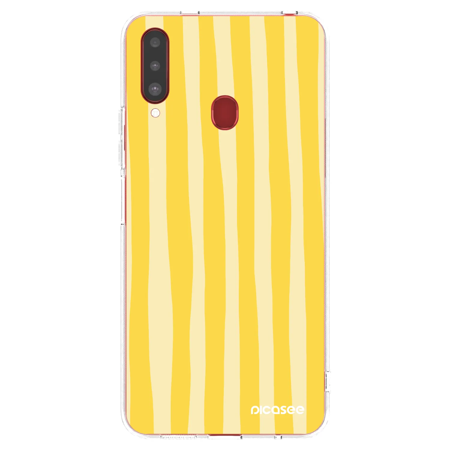 Picasee husă transparentă din silicon pentru Samsung Galaxy A20s - Lines lemon