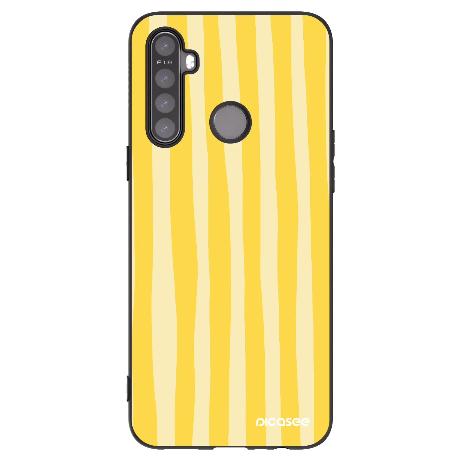 Picasee husă neagră din silicon pentru Realme 5 - Lines lemon