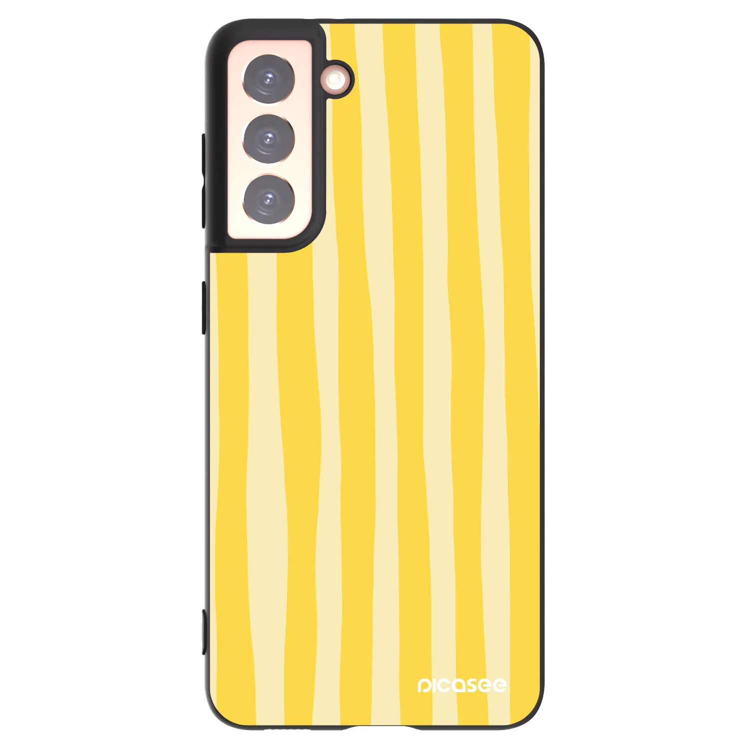 Picasee husă neagră din silicon pentru Samsung Galaxy S21 5G G991B - Lines lemon