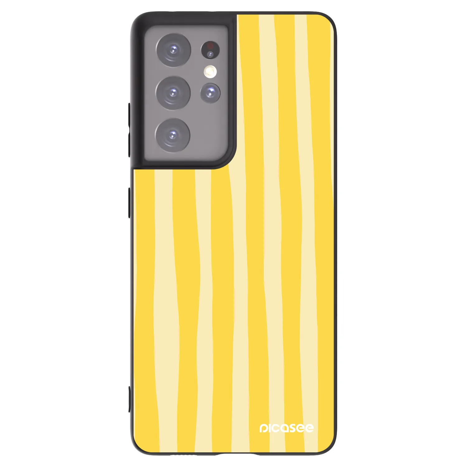 Picasee husă neagră din silicon pentru Samsung Galaxy S21 Ultra 5G G998B - Lines lemon