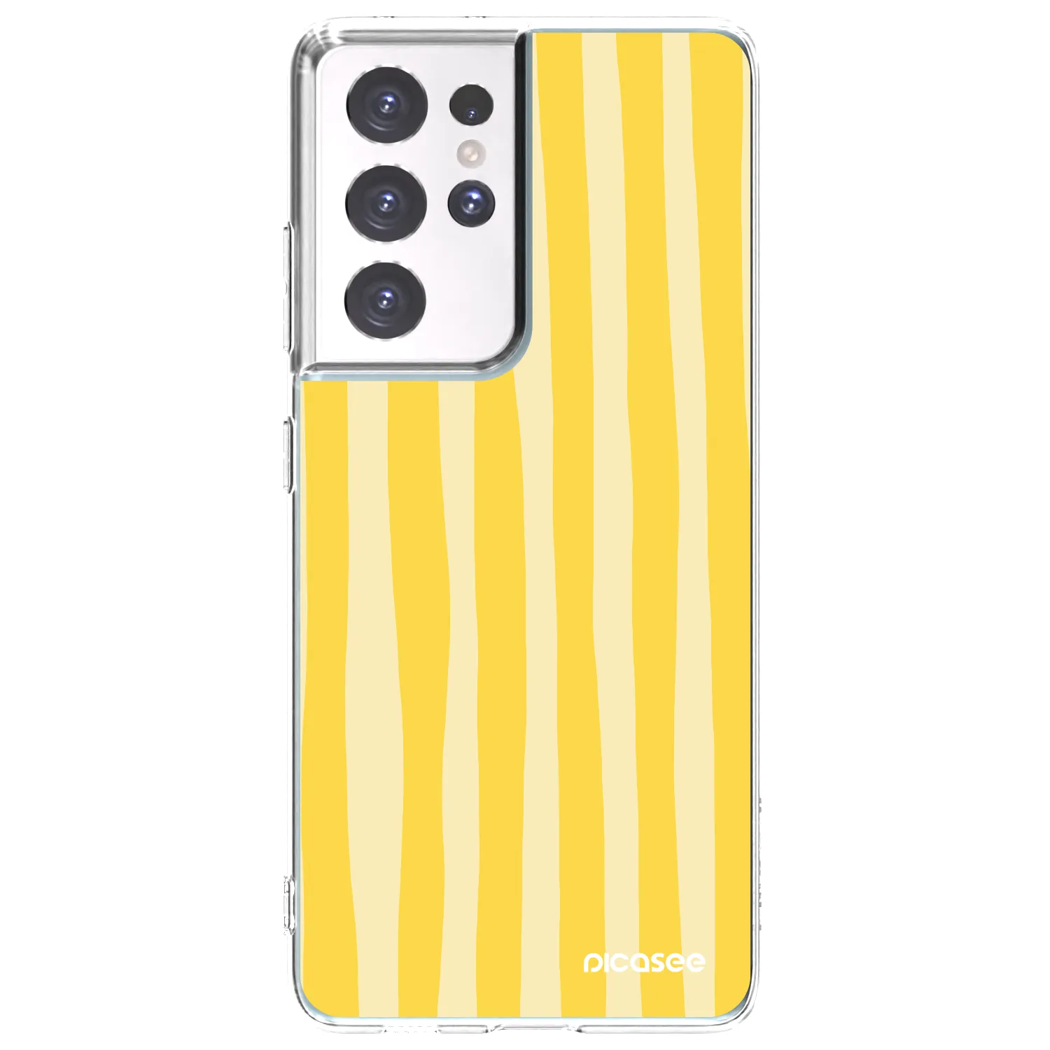 Picasee husă transparentă din silicon pentru Samsung Galaxy S21 Ultra 5G G998B - Lines lemon