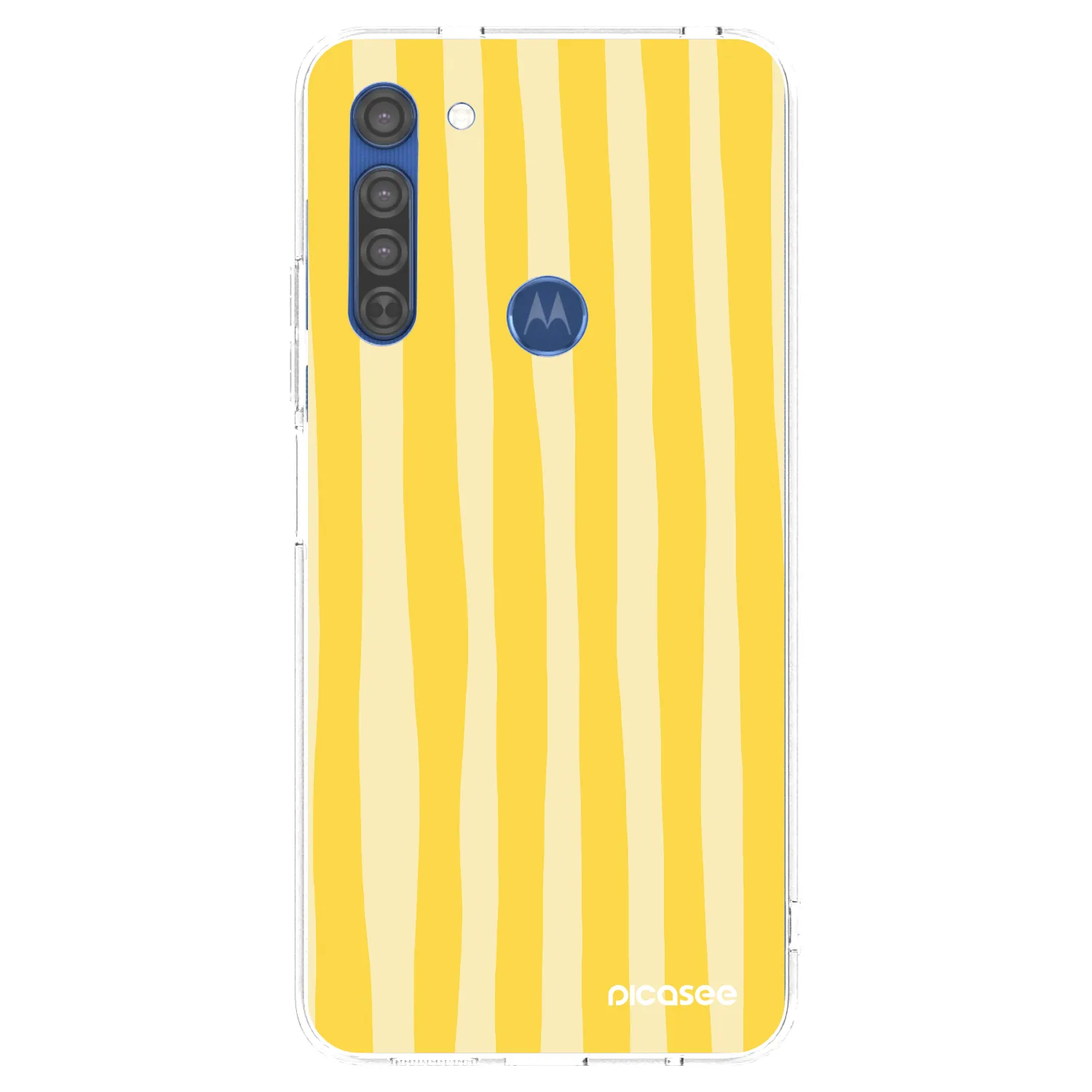 Picasee husă transparentă din silicon pentru Motorola Moto G8 - Lines lemon