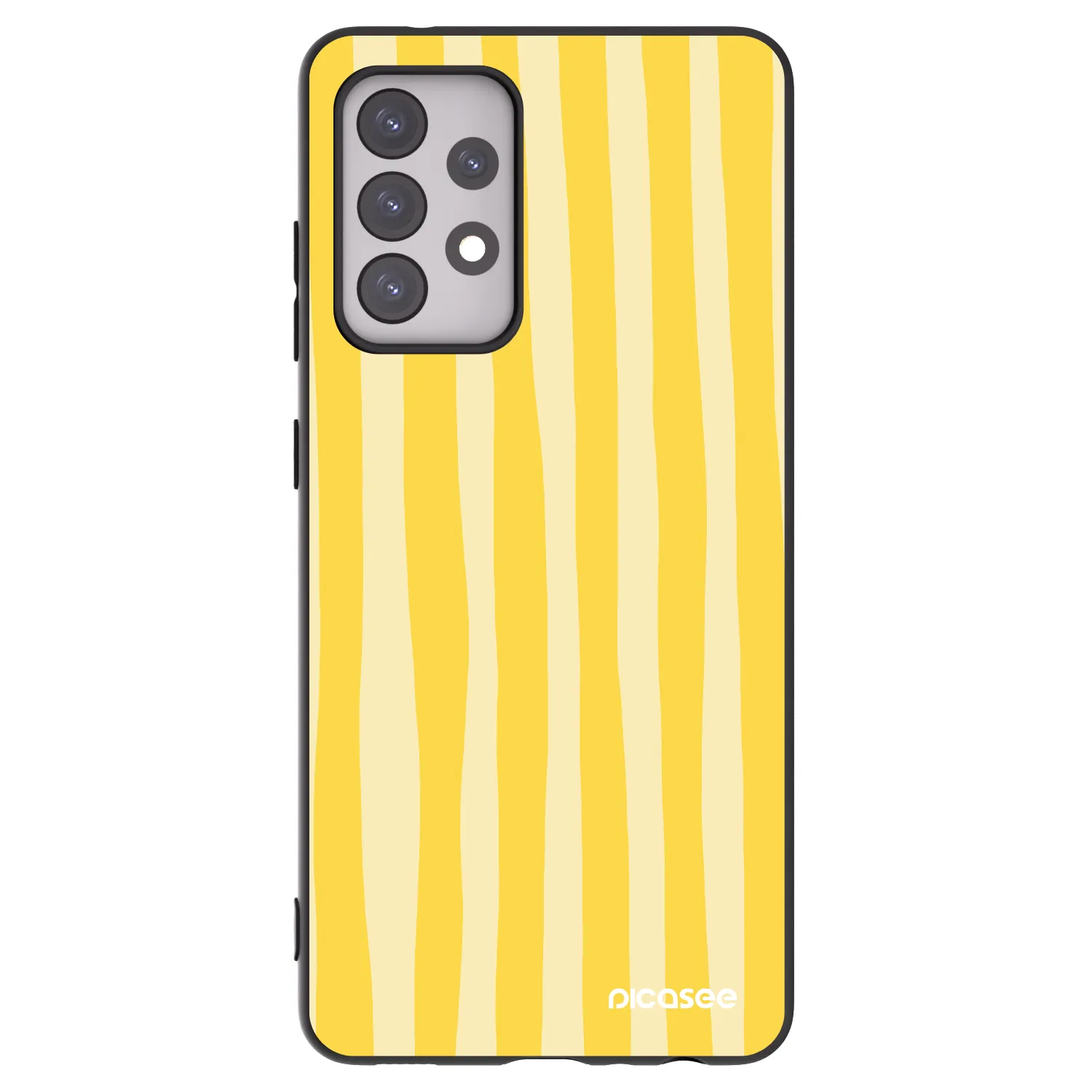 Picasee husă neagră din silicon pentru Samsung Galaxy A52 5G A525F - Lines lemon
