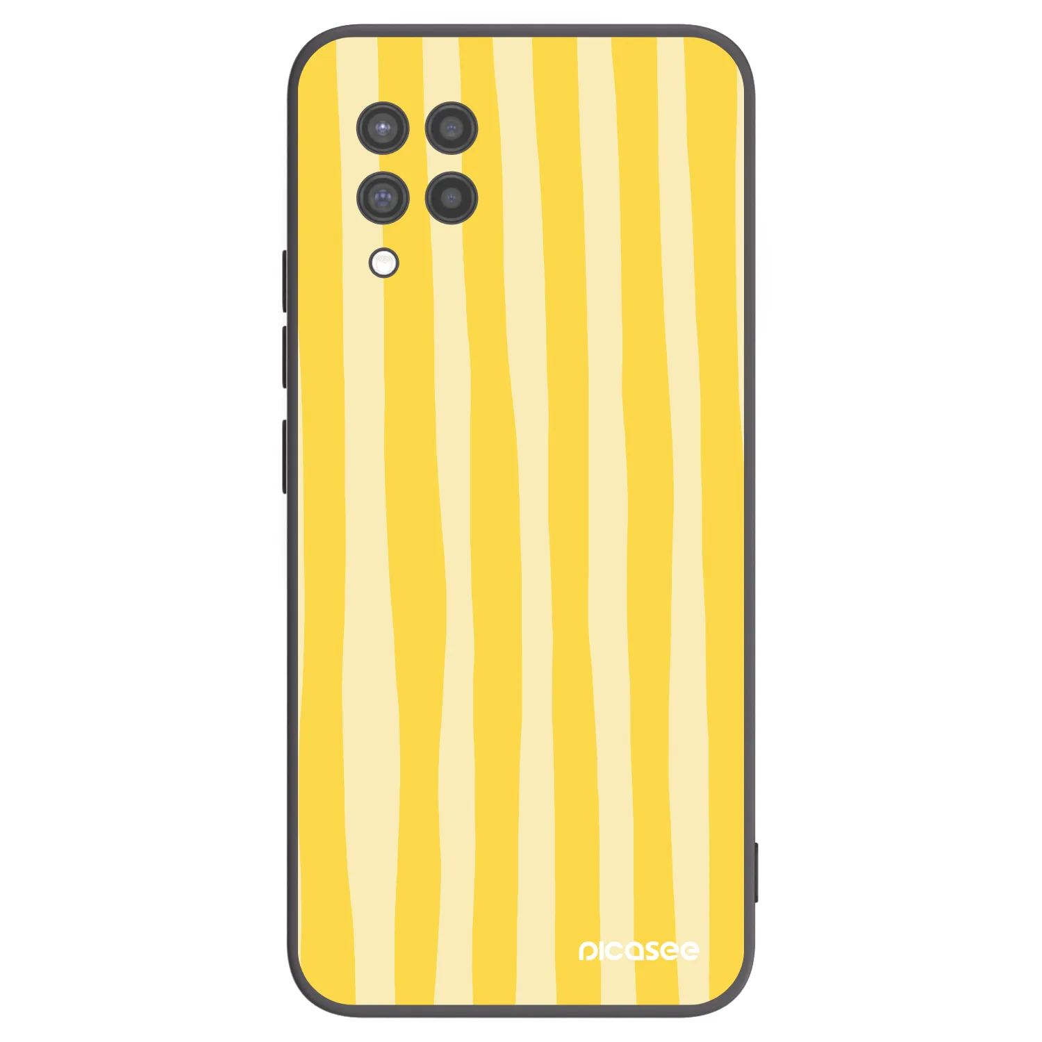 Picasee husă neagră din silicon pentru Samsung Galaxy A42 A426B - Lines lemon