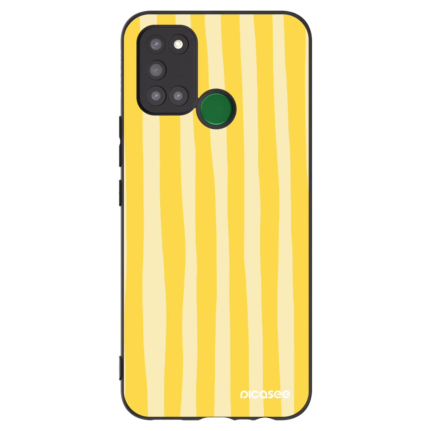 Picasee husă neagră din silicon pentru Realme 7i - Lines lemon