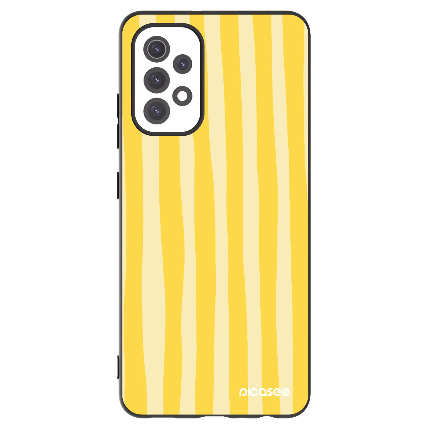 Picasee husă neagră din silicon pentru Samsung Galaxy A32 5G A326B - Lines lemon