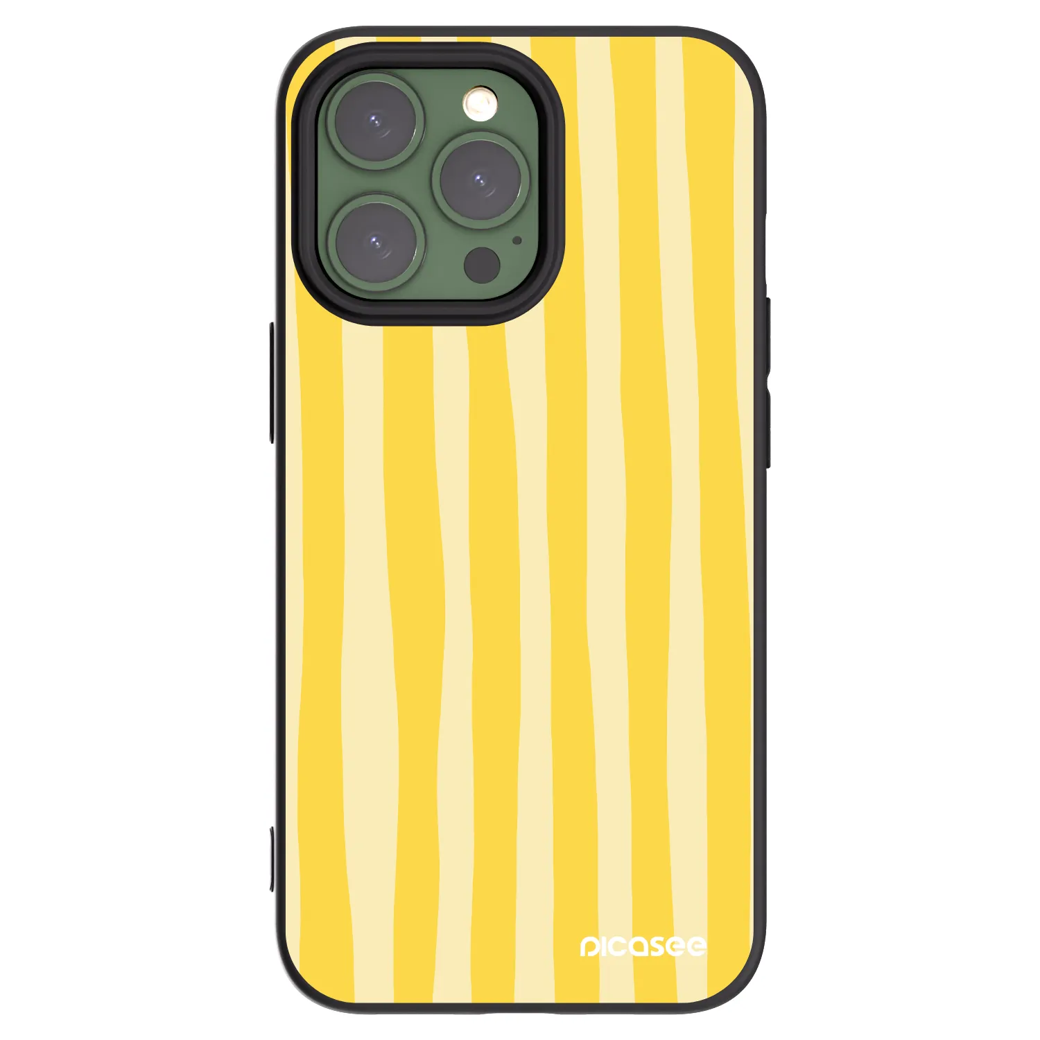 Picasee husă neagră din silicon pentru Apple iPhone 13 Pro - Lines lemon