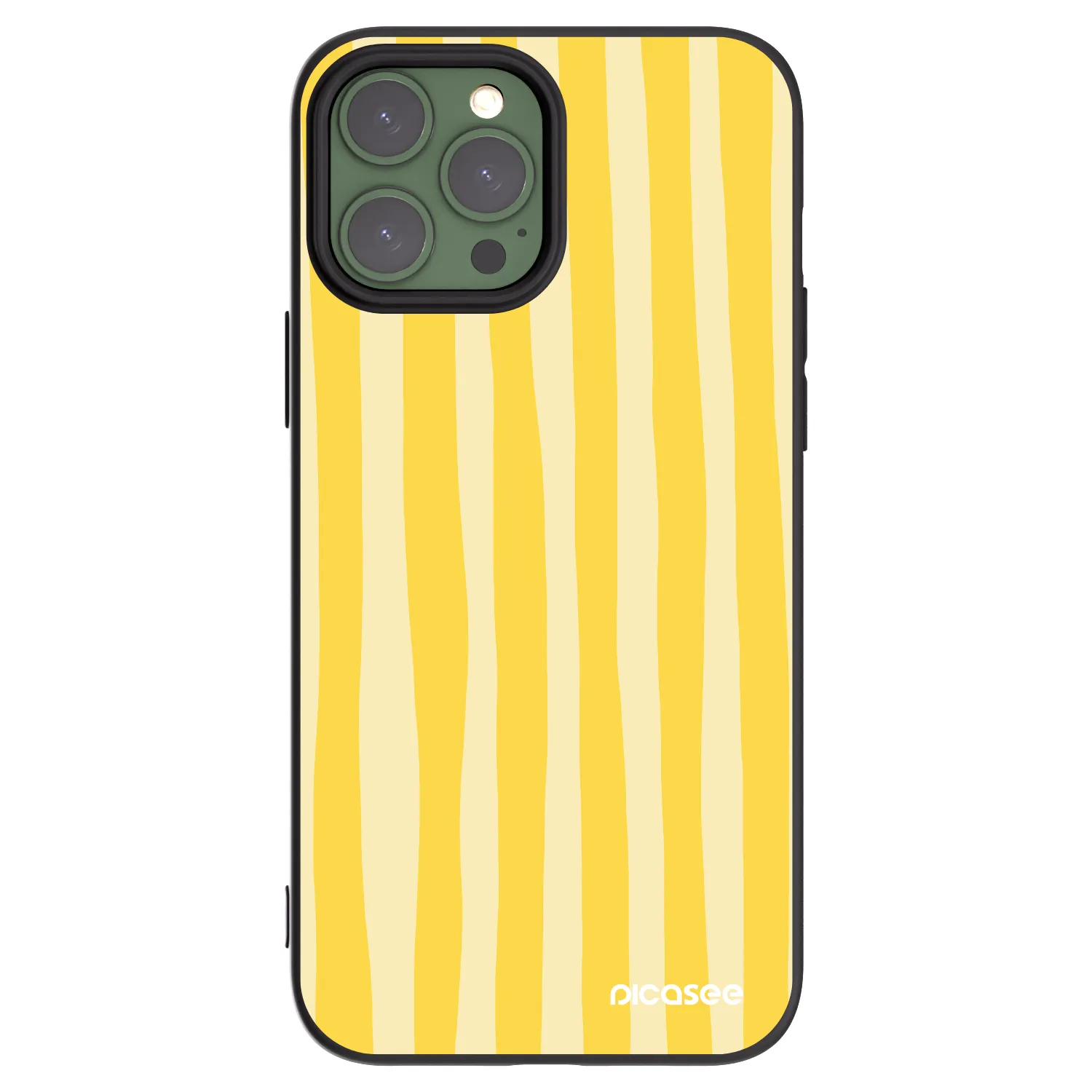 Picasee husă neagră din silicon pentru Apple iPhone 13 Pro Max - Lines lemon