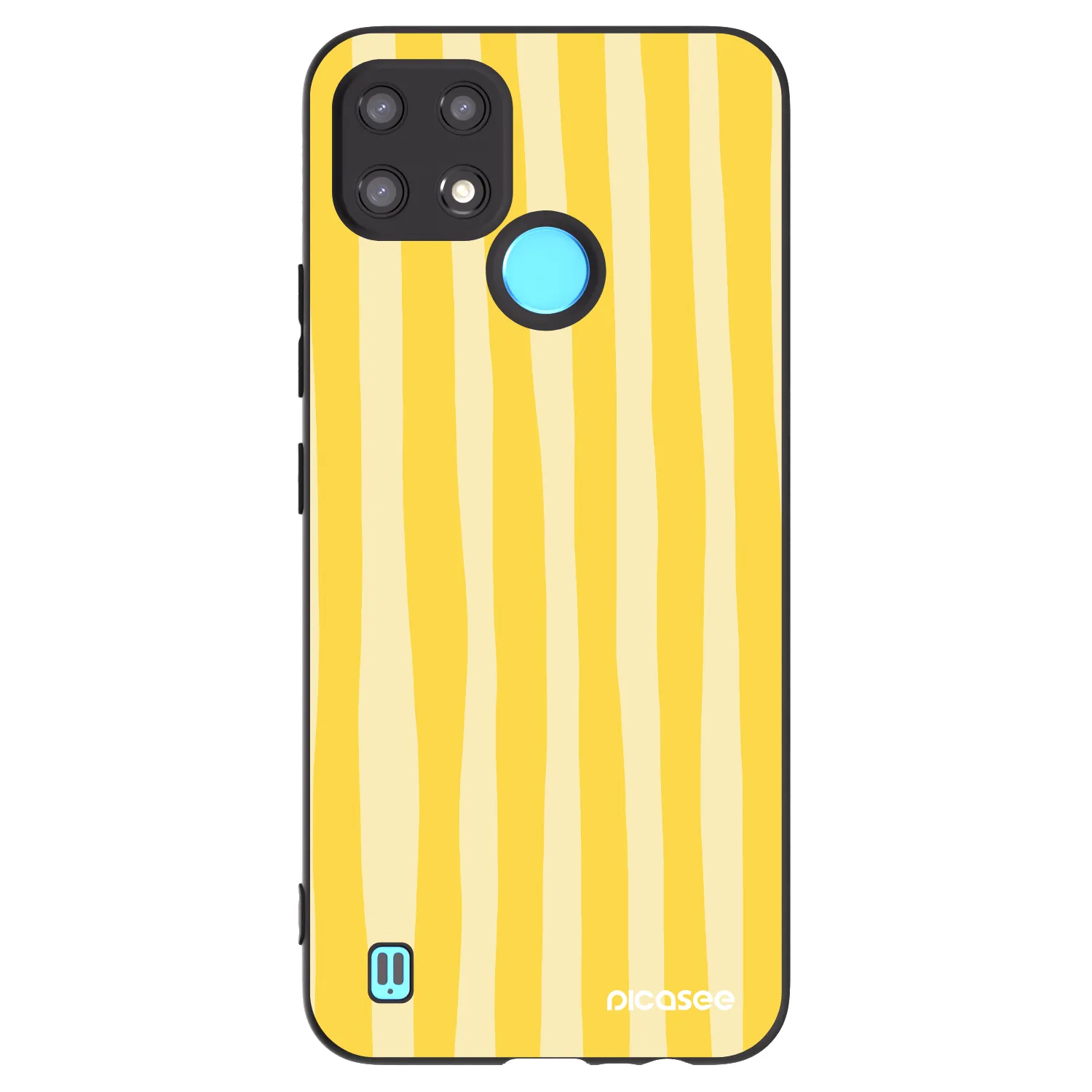 Picasee husă neagră din silicon pentru Realme C21 - Lines lemon