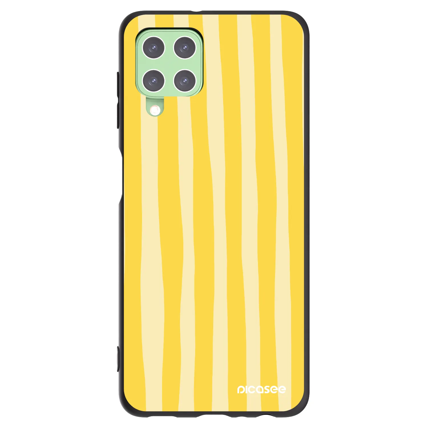 Picasee husă neagră din silicon pentru Samsung Galaxy A22 A225F 4G - Lines lemon