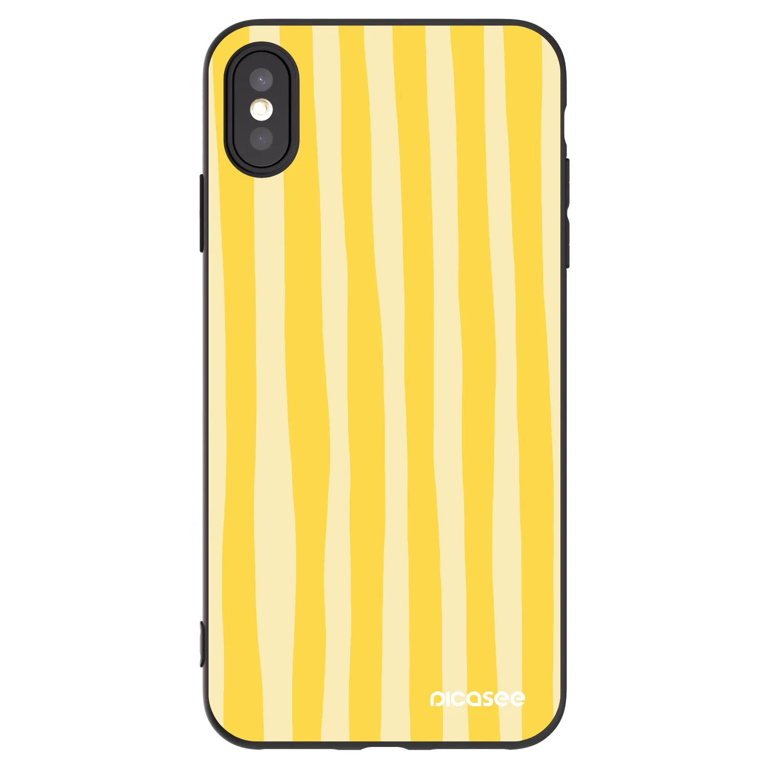 Picasee husă neagră din silicon pentru Apple iPhone XS Max - Lines lemon