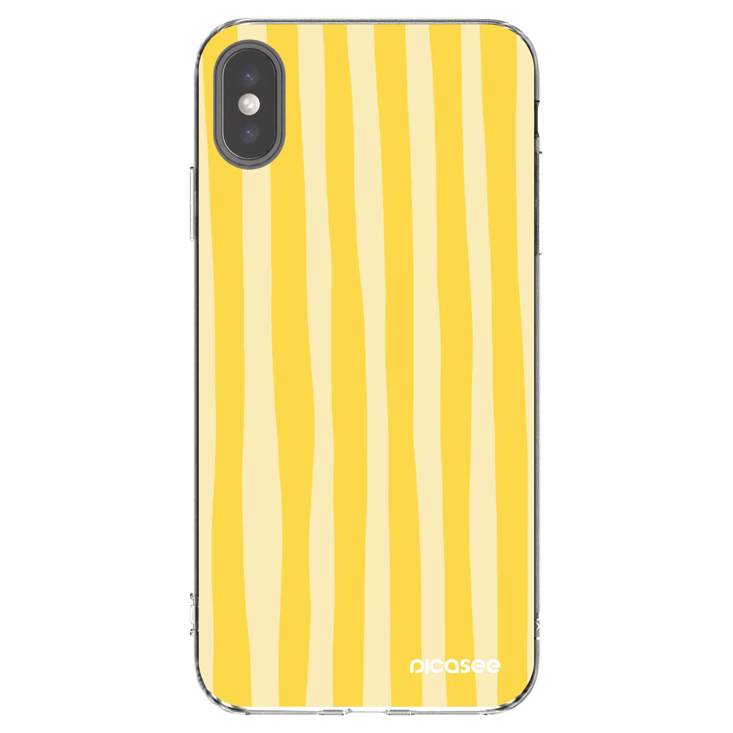Picasee husă transparentă din silicon pentru Apple iPhone XS Max - Lines lemon