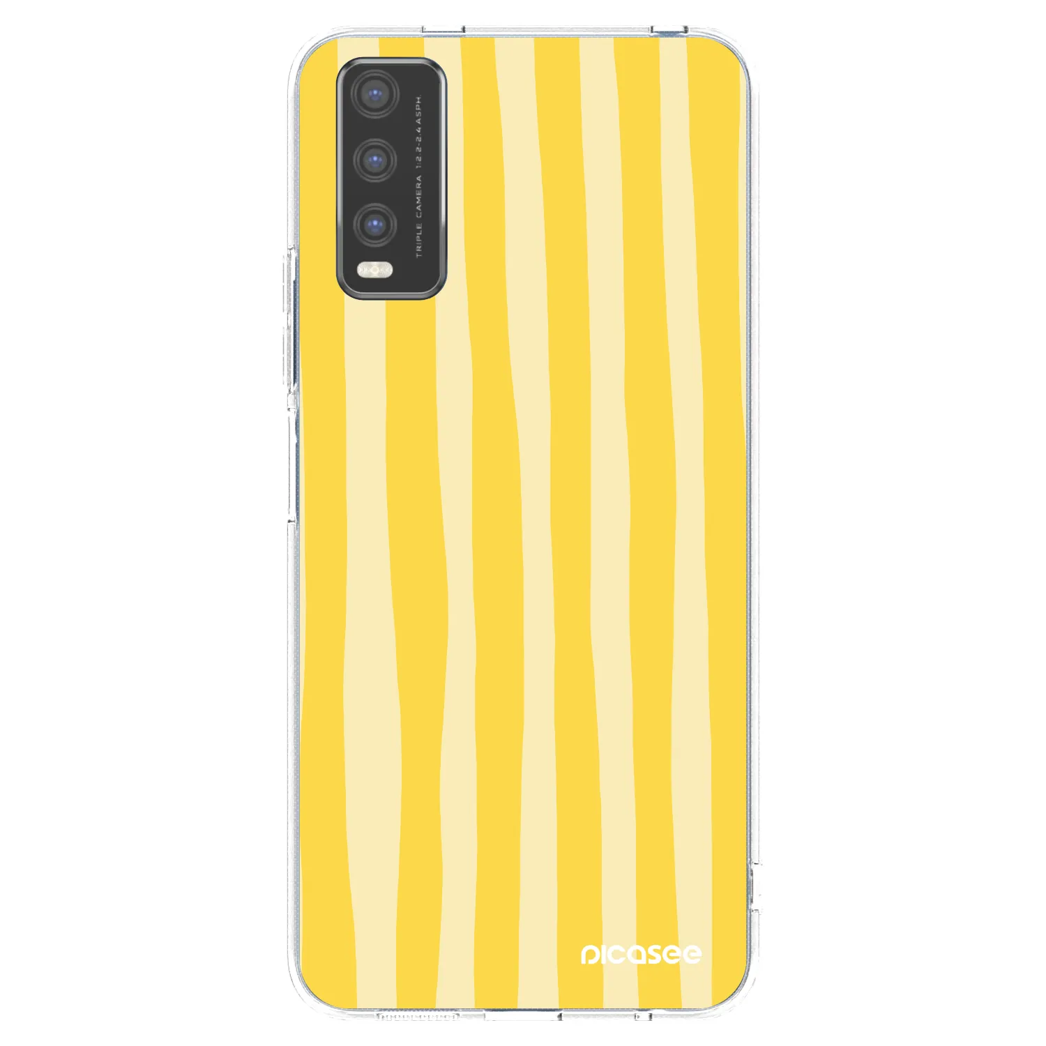 Picasee husă transparentă din silicon pentru Vivo Y20s - Lines lemon