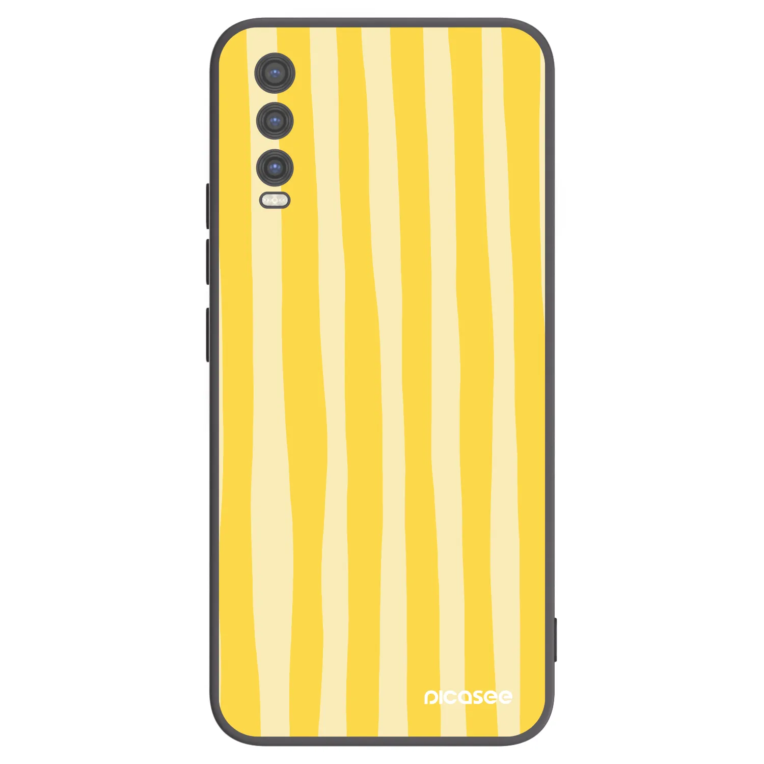 Picasee husă neagră din silicon pentru Vivo Y20s - Lines lemon