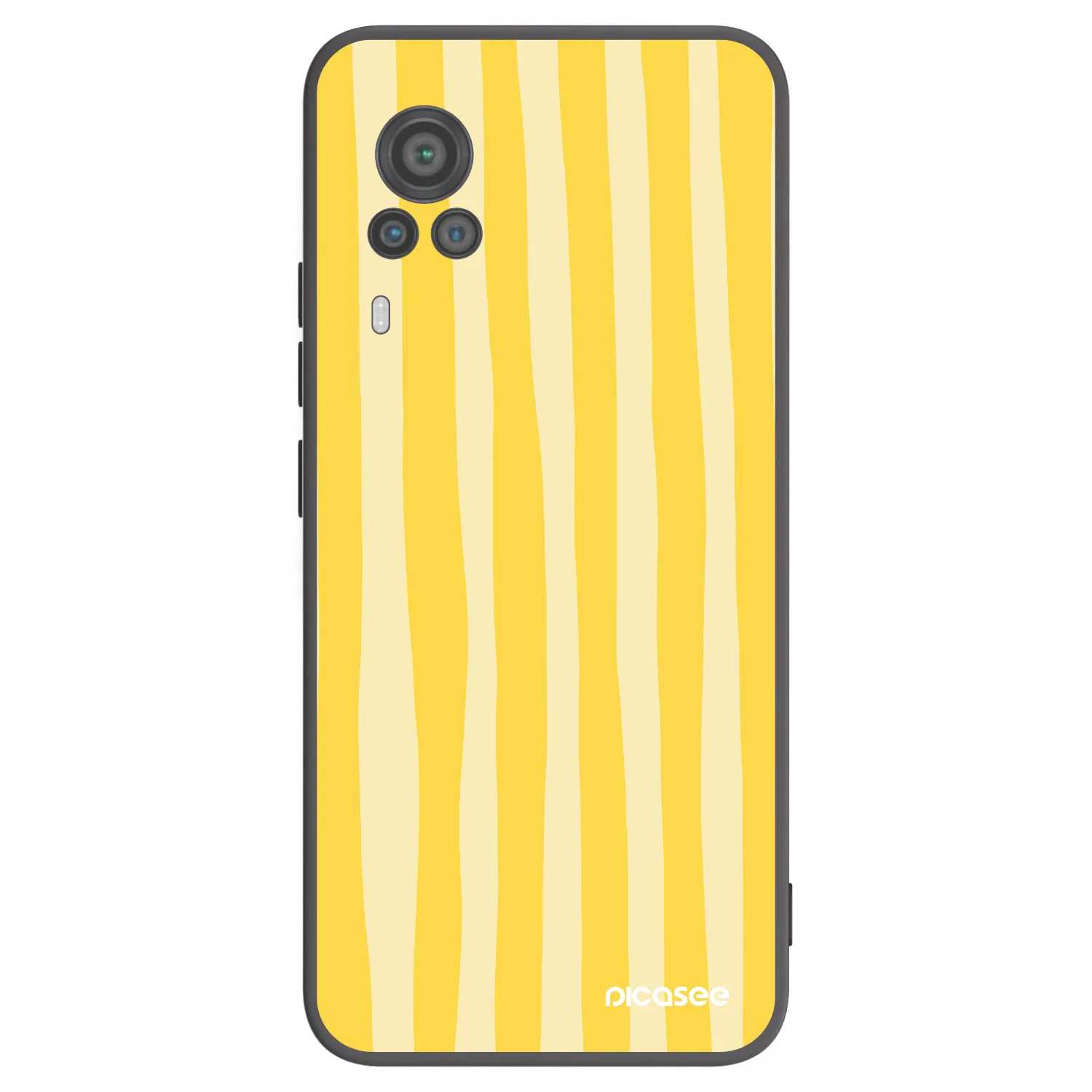 Picasee husă neagră din silicon pentru Vivo X60 Pro 5G - Lines lemon