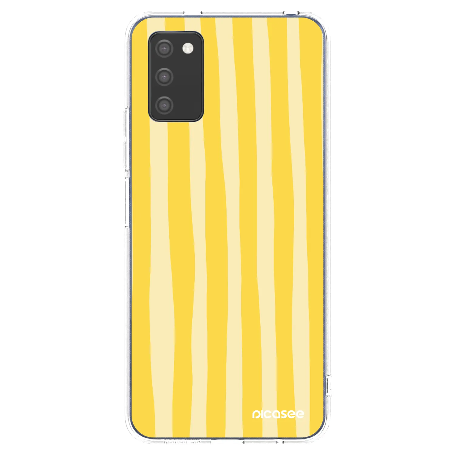 Picasee husă transparentă din silicon pentru Samsung Galaxy A03s A037G - Lines lemon