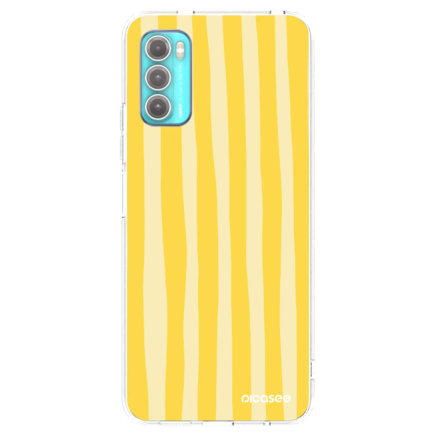 Picasee husă transparentă din silicon pentru Motorola Moto G60 - Lines lemon