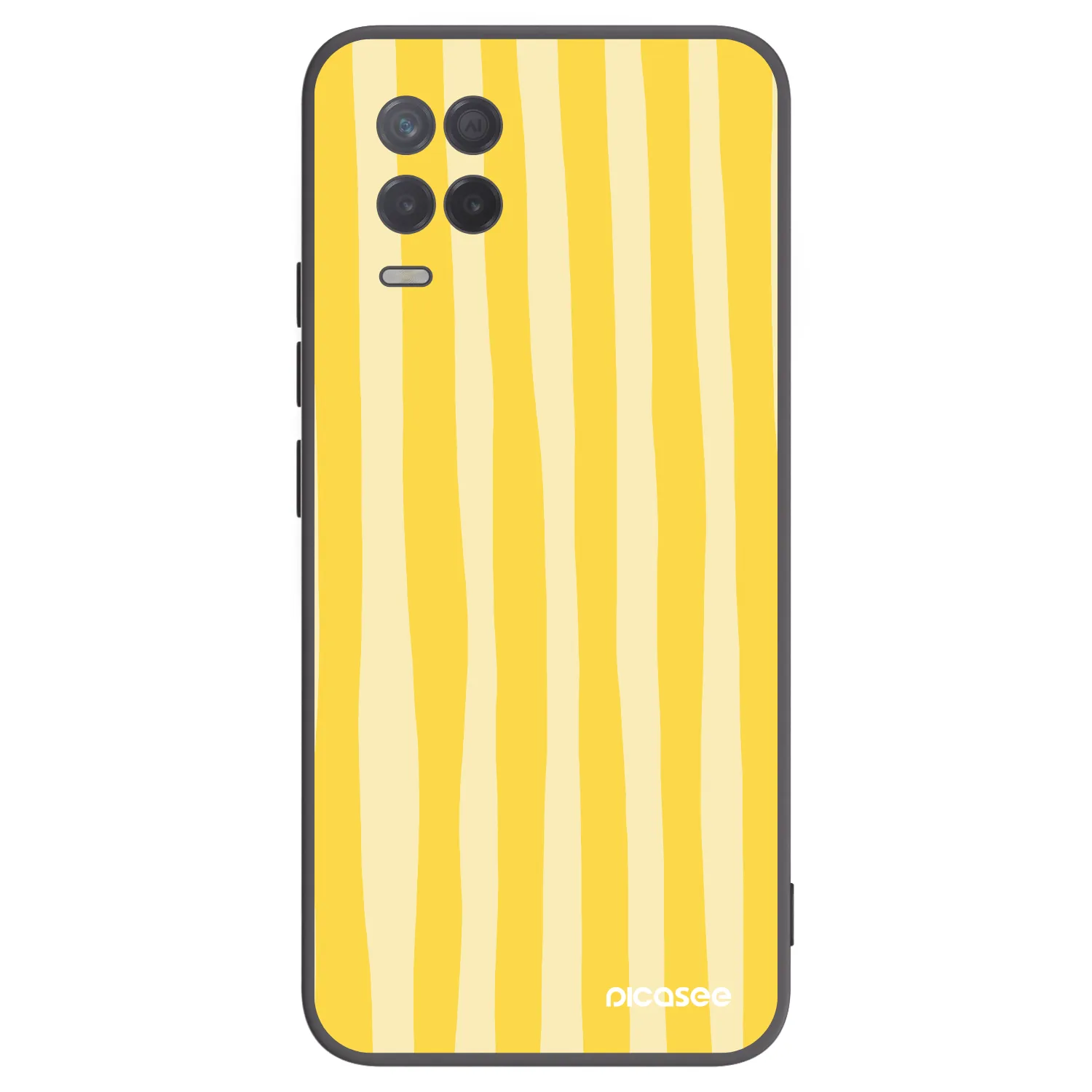 Picasee husă neagră din silicon pentru Realme 8 5G - Lines lemon