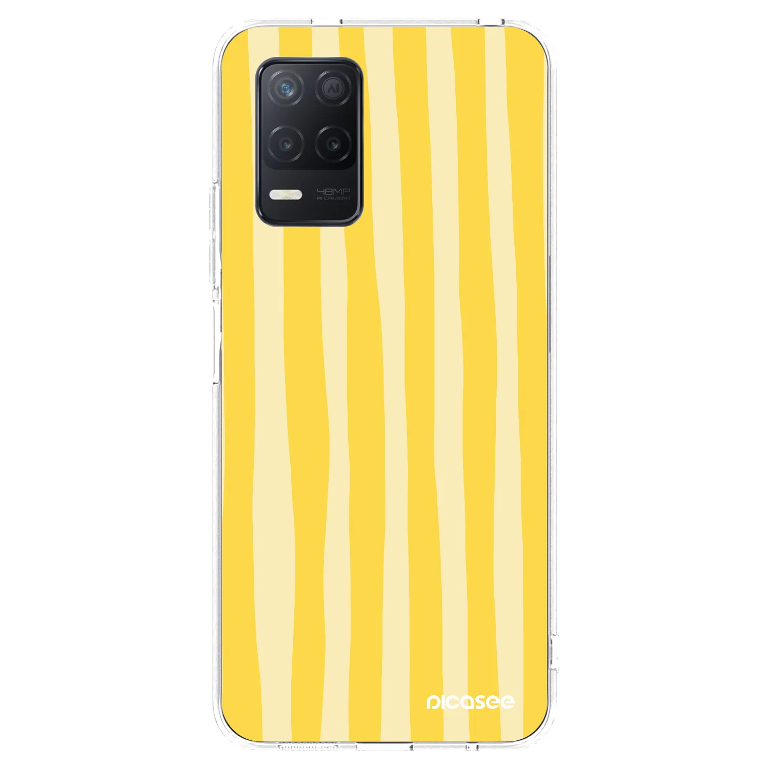 Picasee husă transparentă din silicon pentru Realme 8 5G - Lines lemon