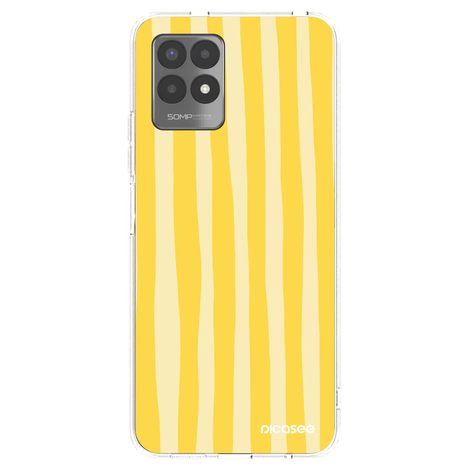 Picasee husă transparentă din silicon pentru Realme 8i - Lines lemon