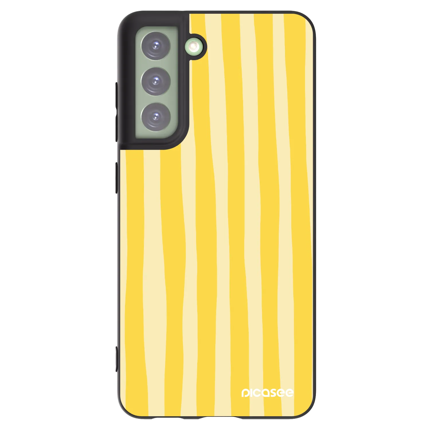 Picasee husă neagră din silicon pentru Samsung Galaxy S21 FE 5G - Lines lemon