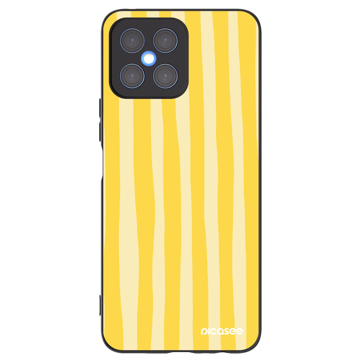 Picasee husă neagră din silicon pentru Honor X8 4G - Lines lemon