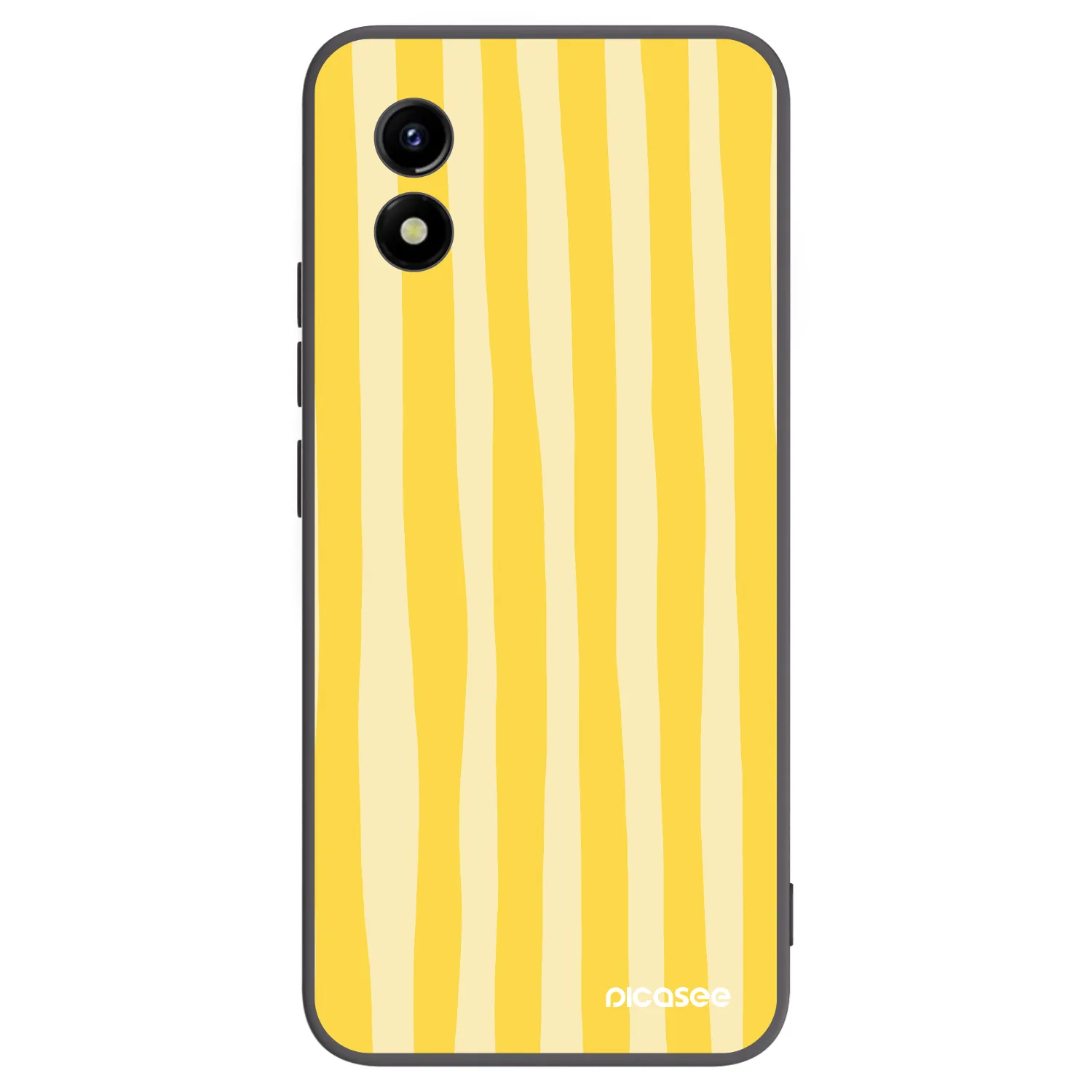 Picasee husă neagră din silicon pentru Vivo Y01 - Lines lemon