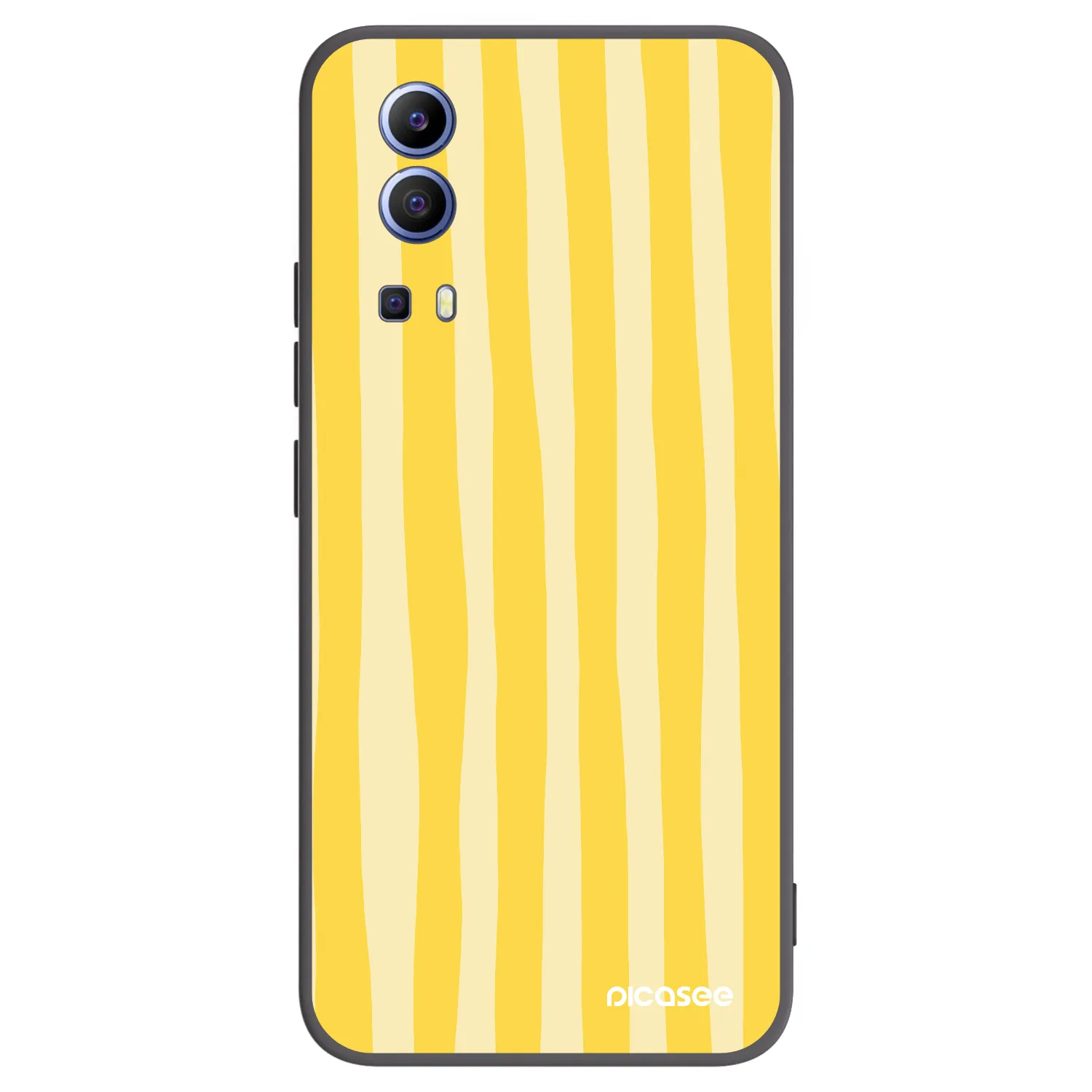 Picasee husă neagră din silicon pentru Vivo Y52 5G - Lines lemon