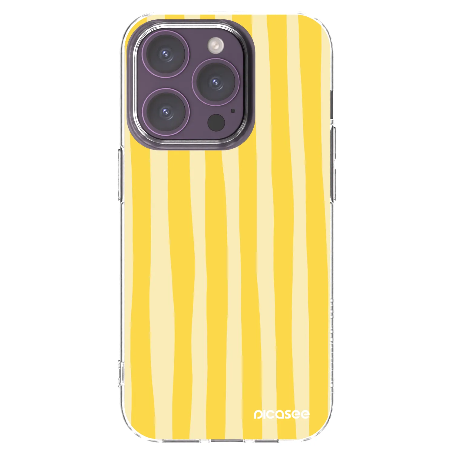 Picasee husă transparentă din silicon pentru Apple iPhone 14 Pro - Lines lemon