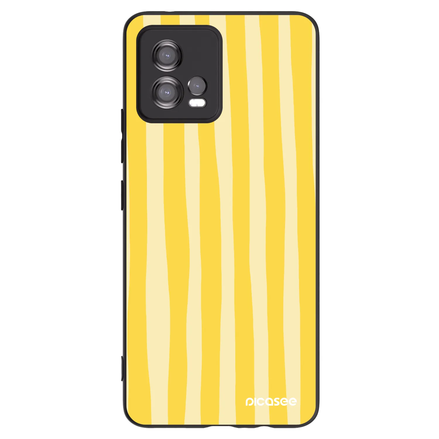 Picasee husă neagră din silicon pentru Motorola Moto G72 - Lines lemon