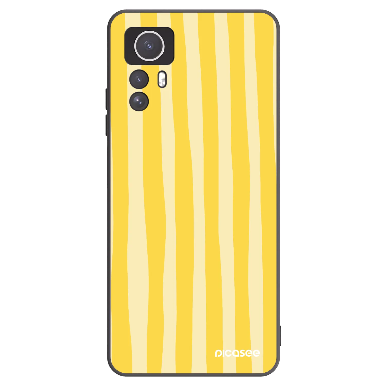 Picasee husă neagră din silicon pentru Xiaomi Redmi Note 12S - Lines lemon