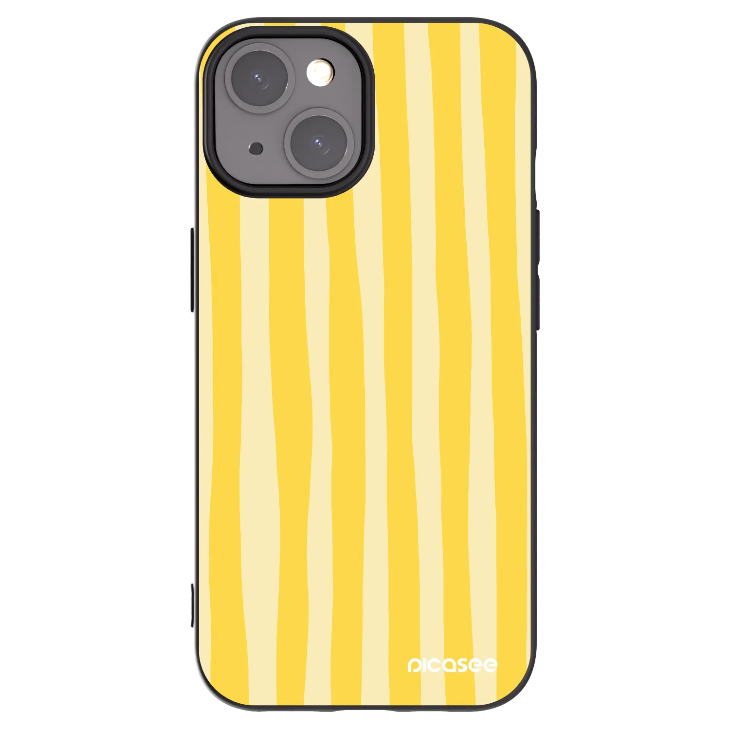 Picasee husă neagră din silicon pentru Apple iPhone 15 - Lines lemon