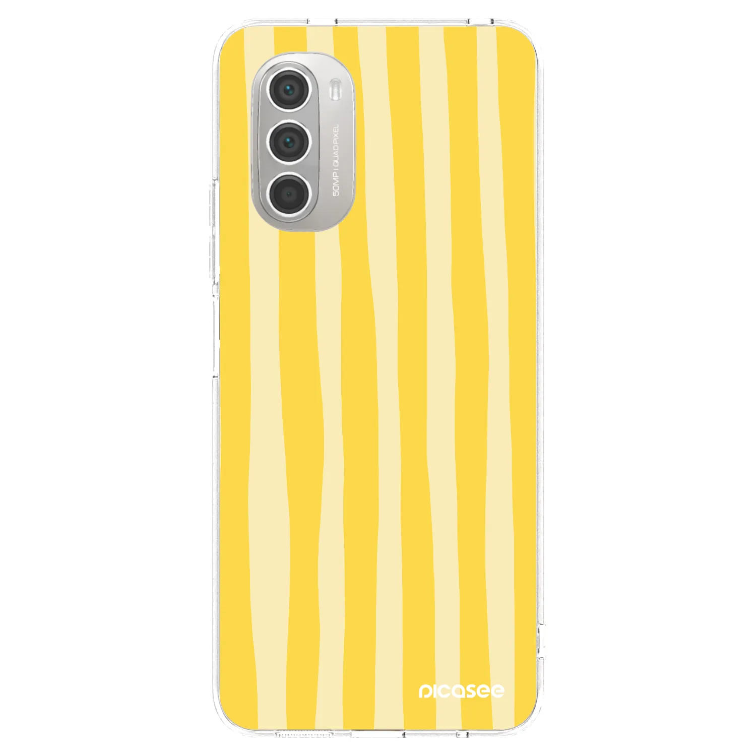 Picasee husă transparentă din silicon pentru Motorola Moto G51 - Lines lemon